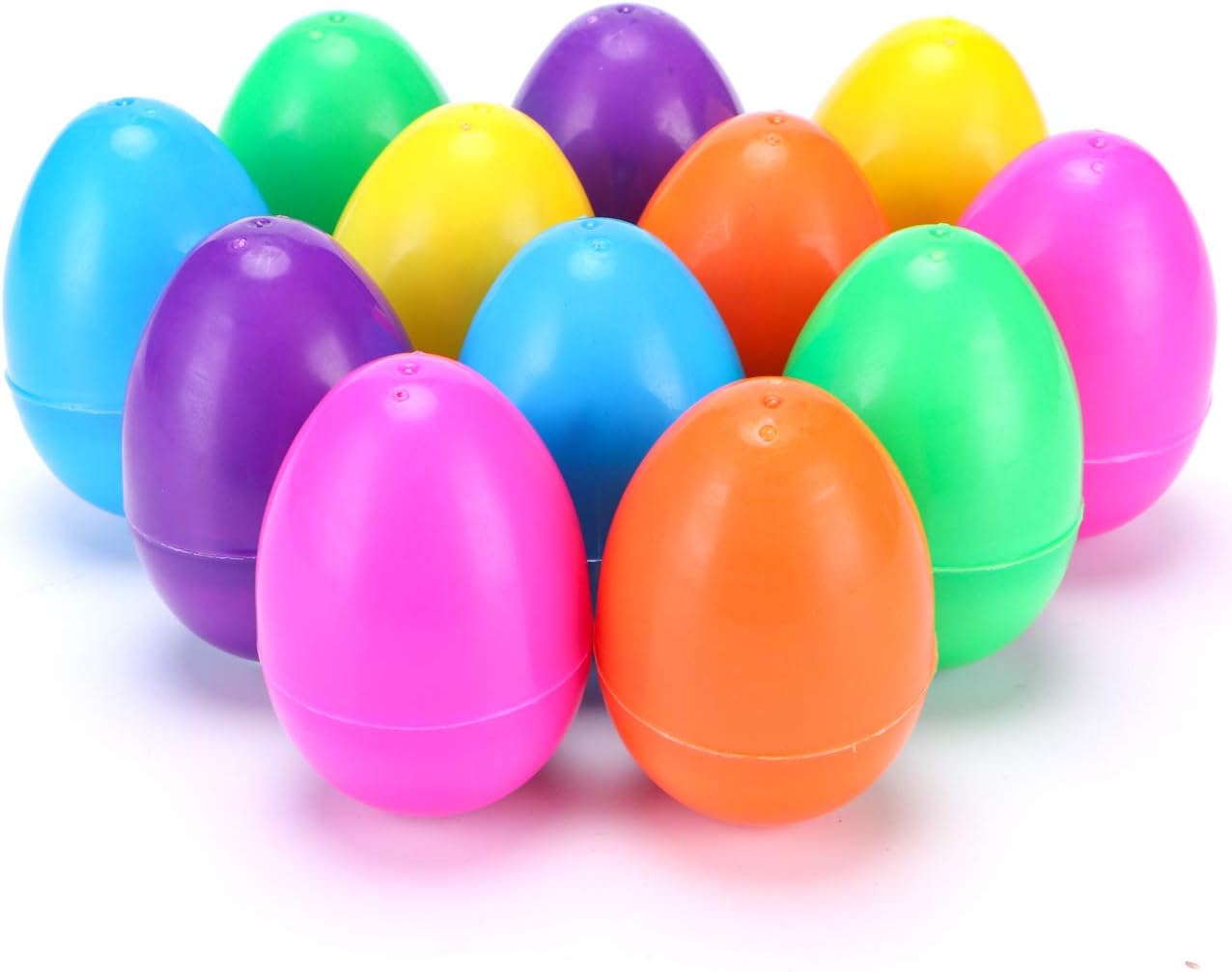 NEWBEA 12 Pack Prefilled Easter Eggs with Stuffed Animals,3.15" Plasti