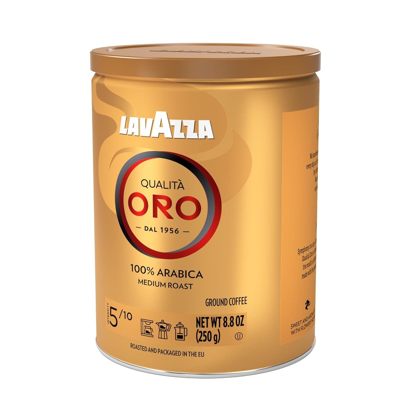 Lavazza Qualità Oro Ground Coffee, Medium Roast, 100% Arabica, 8.8 oz Tin (Pack of 6)