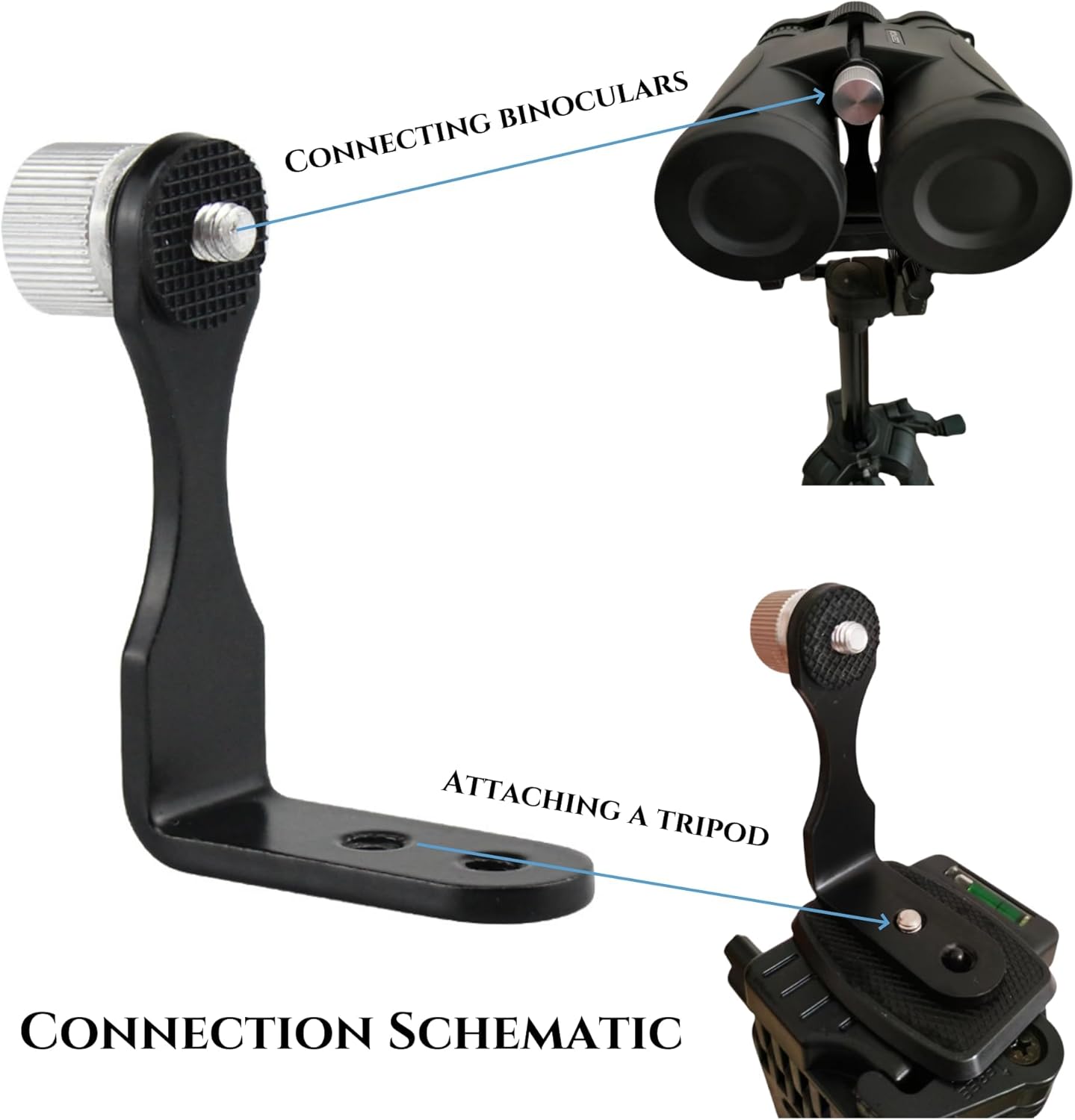 Universal Binocular Adapter, Metal Binocular Tripod Adapter Adaptor Mo