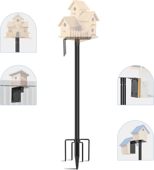 Ottsuls Bird Feeder Pole, 92 Inch Heavy Duty Bird House Pole Kit for O