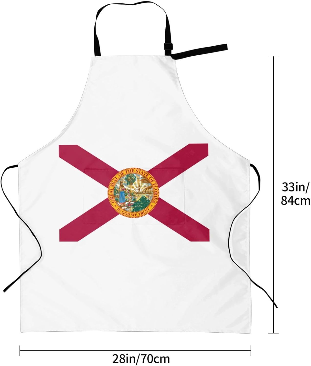Flag of Florida Print Laundry apron 28x33 In Waterproof Kitchen Apron 