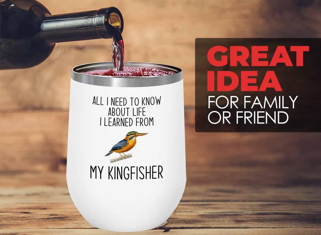 Bird Lover White Edition Wine Tumbler 12oz - Lfe my bird - Hummingbird