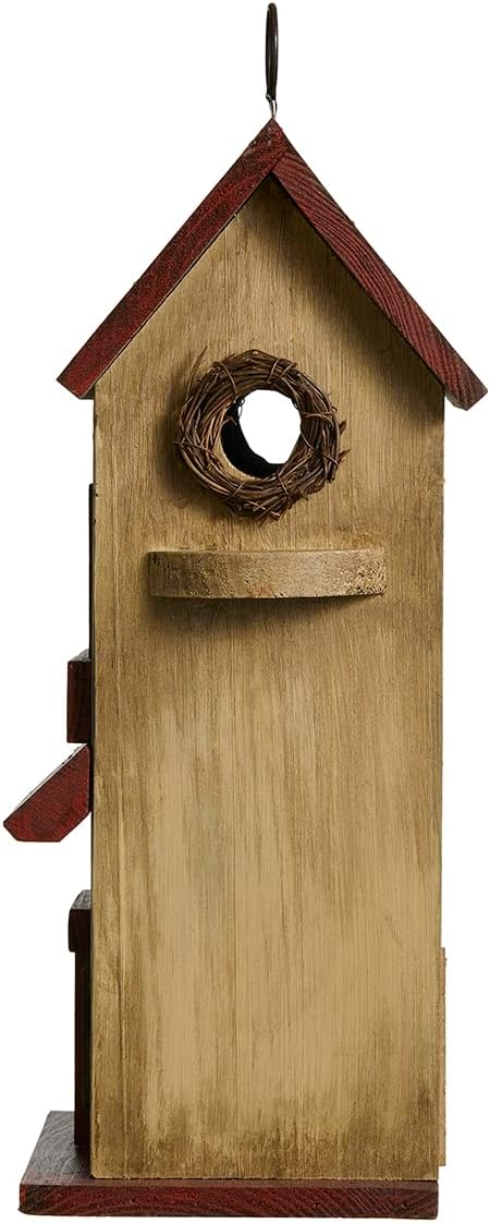 Glitzhome Birdhouses for Outdoors, Rustic 14.25" H Large Bird Houses f