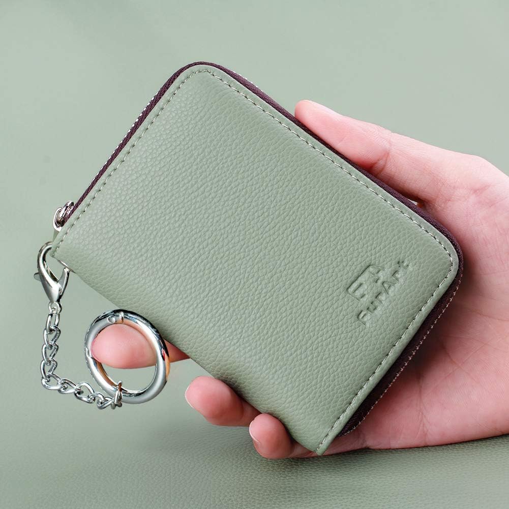 FurArt Zipper Wallet Women, RFID Blocking Credit Card Wallet, Business