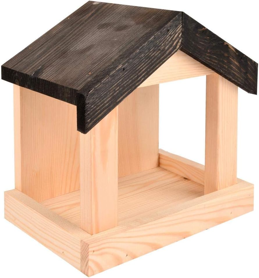 Esschert Design FB462 Wall Mounted House-Shaped Wood Bird Feeder