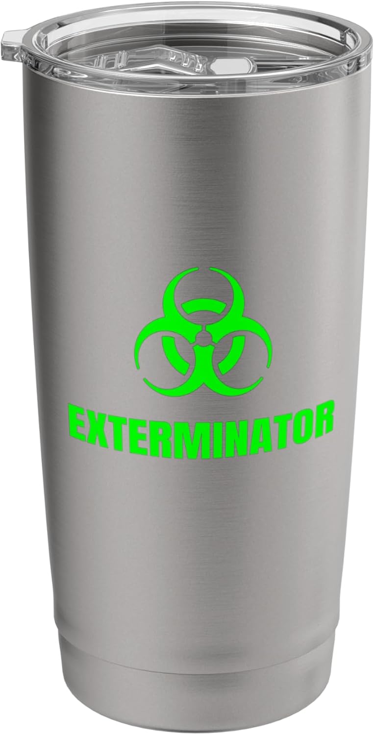 Exterminator Pest Control Technician Cool Biohazard Symbol Stainless Steel Insulated Tumbler