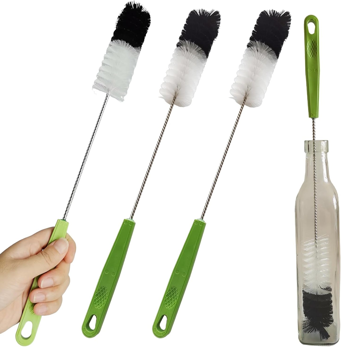 2 Pack 16" Water Bottle Brush for Cleaning, Dokpod Long Handle Bottle Cleaner Brush, Narrow Bottle Scrubber Brush, Hummingbird Feeder Cleaning Brushes, Cup Cleaner Brush, Meat Grinder Brush, for Pipe