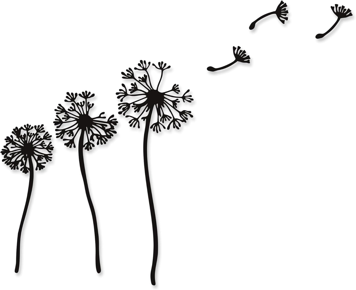 Rajukit Dandelion Wall Art Set of 6 – Rustic Metal Flowers Wall Decor with 3 Dandelions & 3 Seeds, Zen Garden & Laundry Room Sculpture – Waterproof Wall Decor (21.6''x17'')