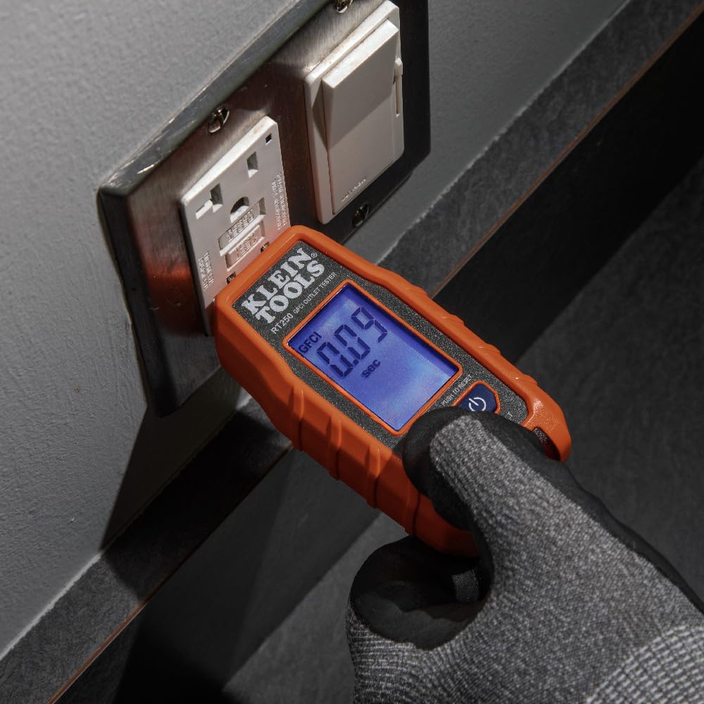 Klein Tools RT250 GFCI Outlet Tester with LCD Display, Electric Voltag