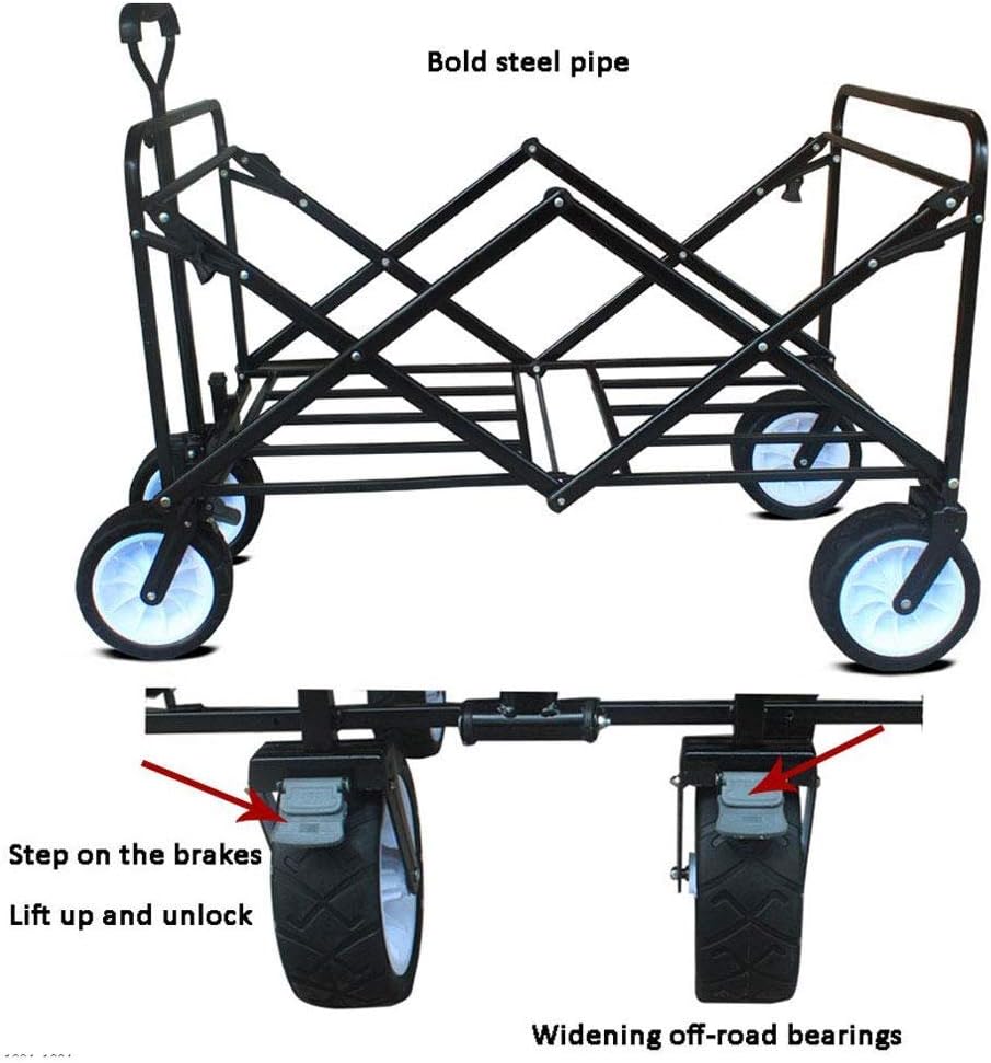 Outdoor Portable Foldifour-Wheeled Trolley Trailer Trolley Truck Truck Multiple Colors 75 100Cm Grocery Cart