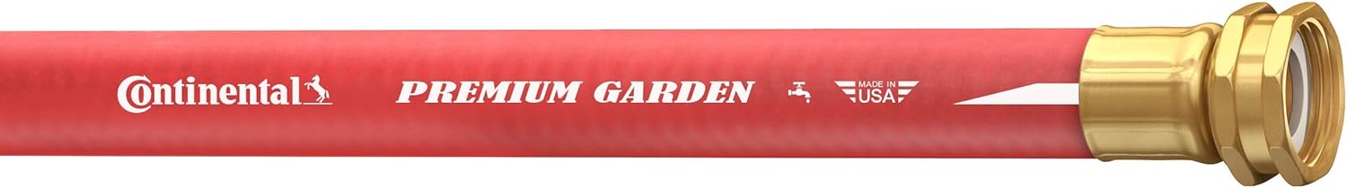 Continental Premium Garden Red Heavy Duty Hot Water Garden Hose, 5/8in
