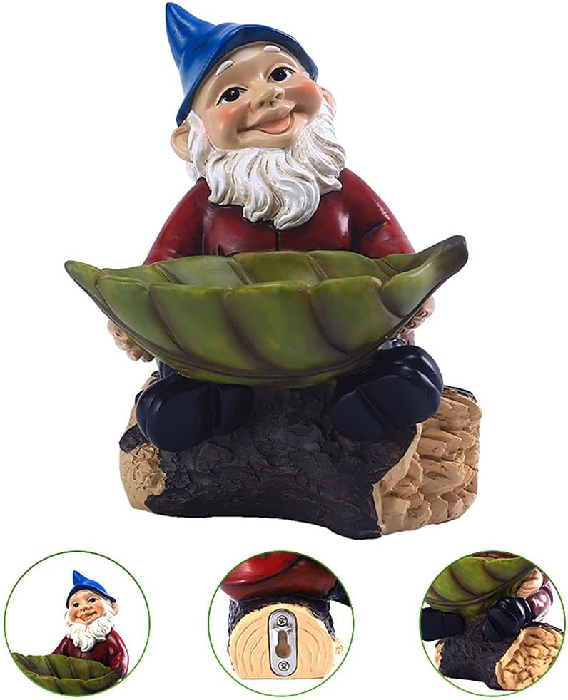 Gnome Bird Feeder Resin Bird Feeders for Outdoors Gnome Bird Feeder Sculpture Whimsical Garden Decoration Gnome Garden Resin Gnome Statue