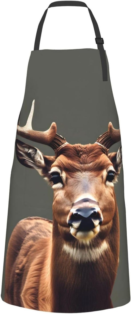 Beauty Deer Print Laundry apron 28x33 In Waterproof Kitchen Apron with
