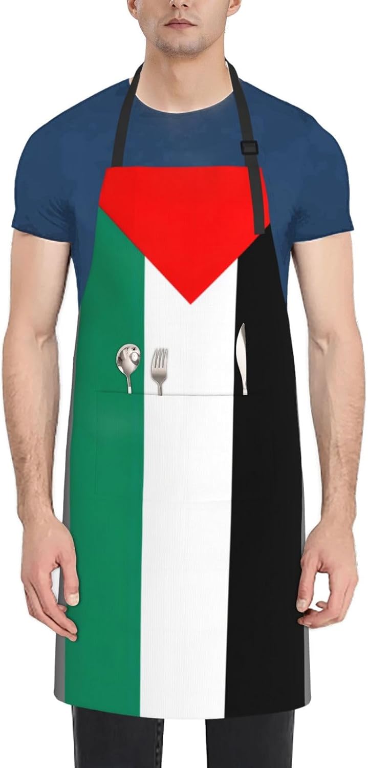 Palestine flag print Waterproof chef's apron with pocket apron for kit