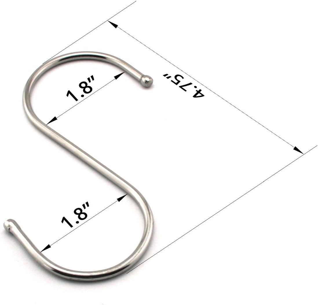 6-Pack 4.7 Inches Extra Large S Shape Hooks,Heavy-Duty Stainless Steel