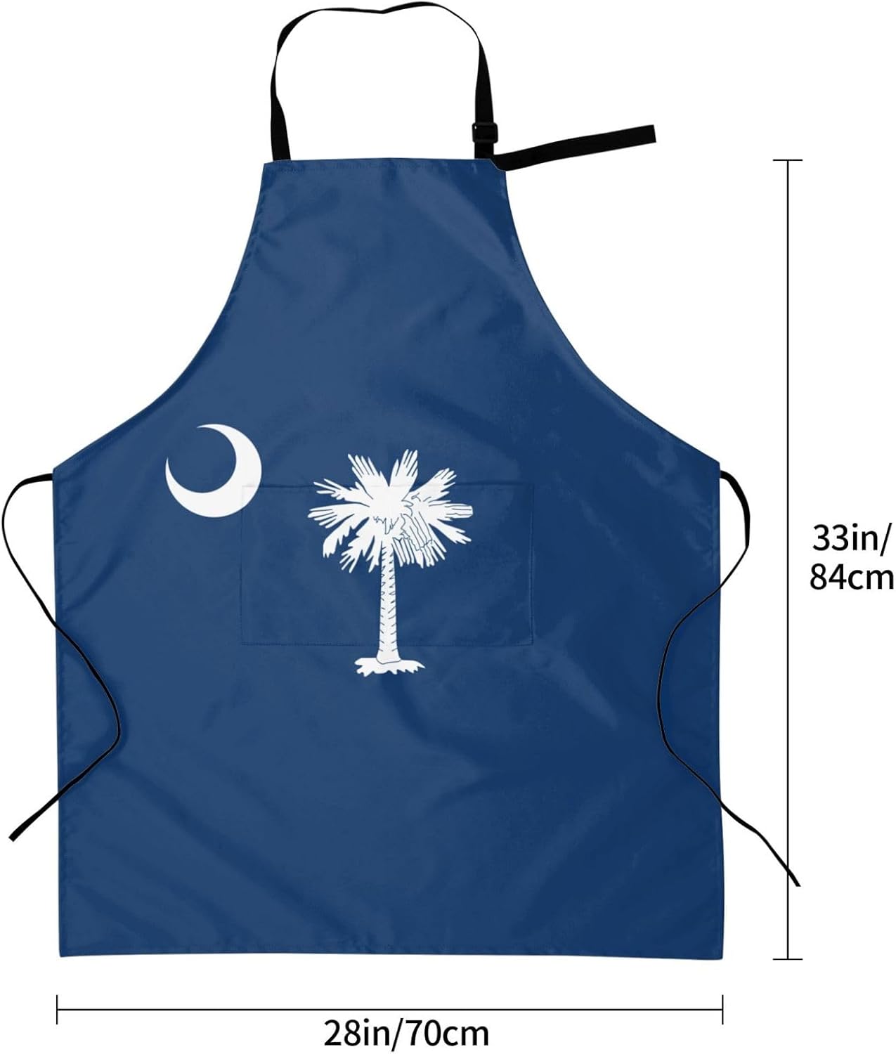 South Carolina Flag print Waterproof chef's apron with pocket apron for kitchen cooking baking barbecue and gardening