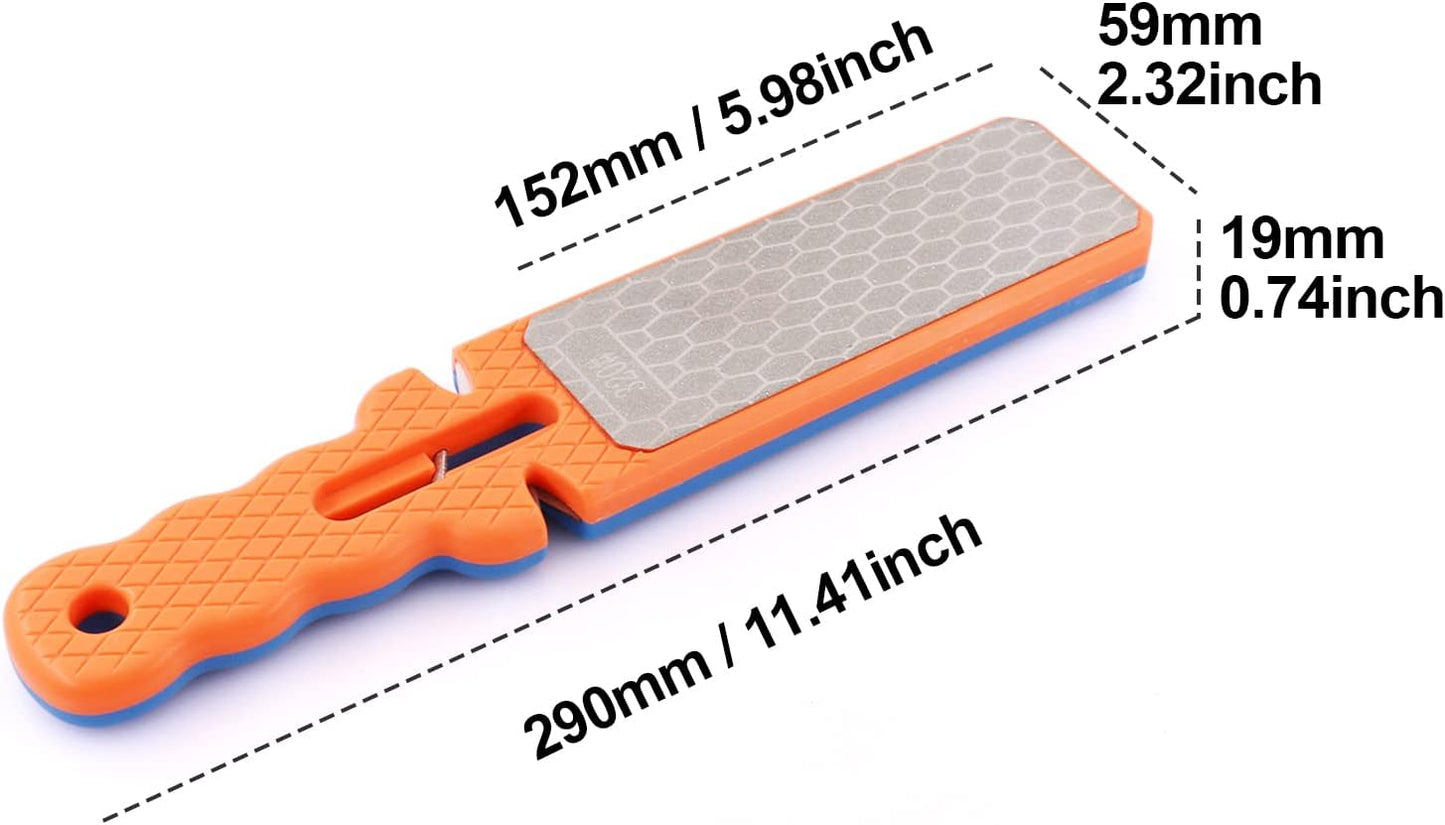 Diamond Sharpening Stone，Double-Side Diamond Knife Sharpening Stone #320/800 for Kitchen Knives Scissors Garden Tools