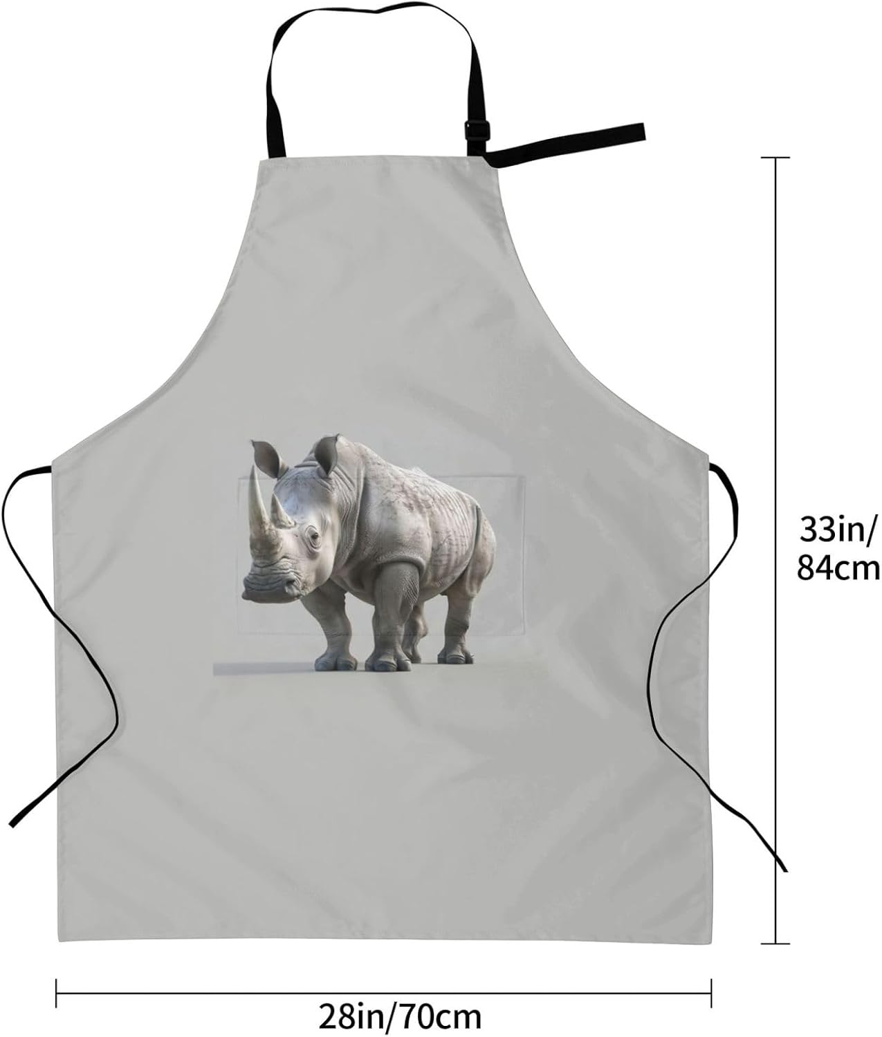 animal rhino print Waterproof chef's apron with pocket apron for kitchen cooking baking barbecue and gardening