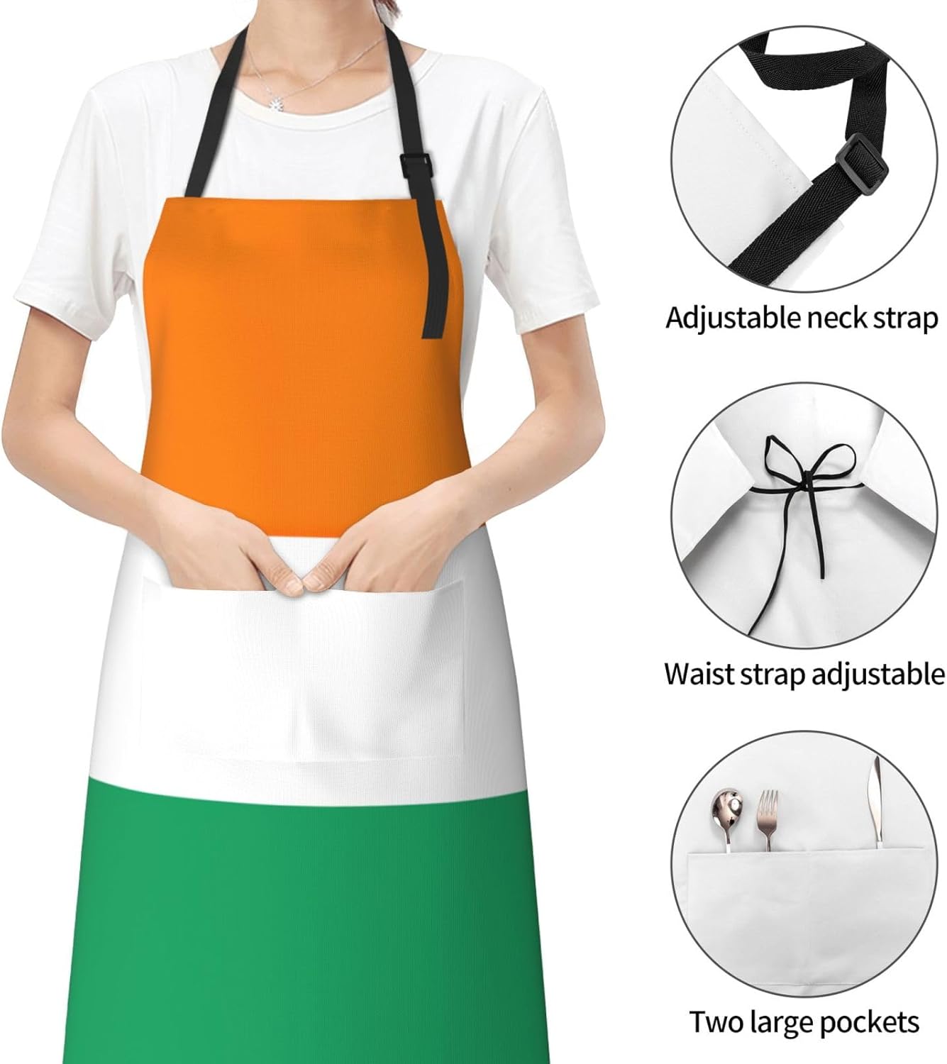 Flag of Cote d'Ivoire print Waterproof chef's apron with pocket apron for kitchen cooking baking barbecue and gardening