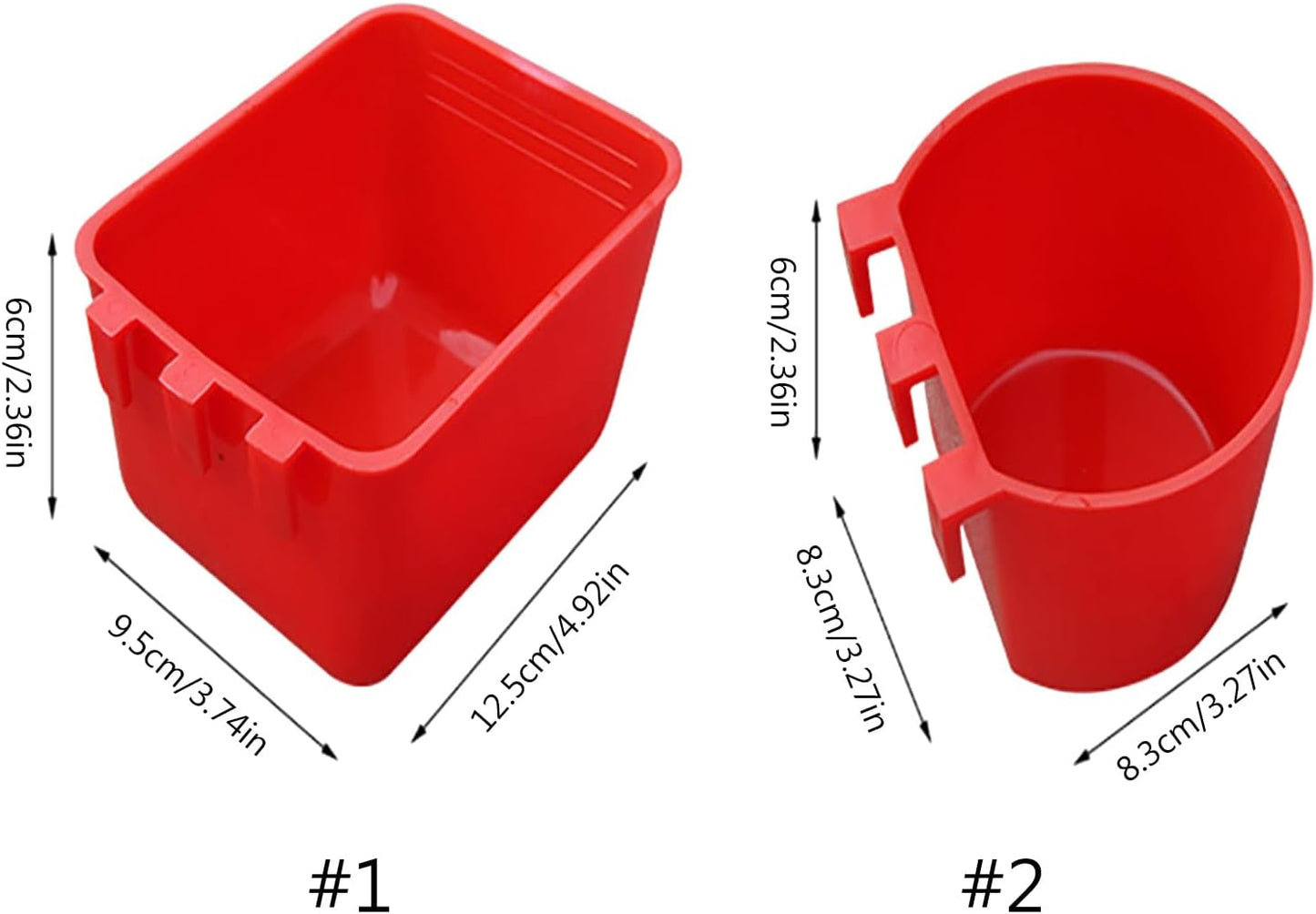 Pack of 5 Bird Feeders Food Cups for Poultry and Birds Pet Supplies Chicken Feeder Feeding Equipment Cage Bird Feeders for Small Birds, Square