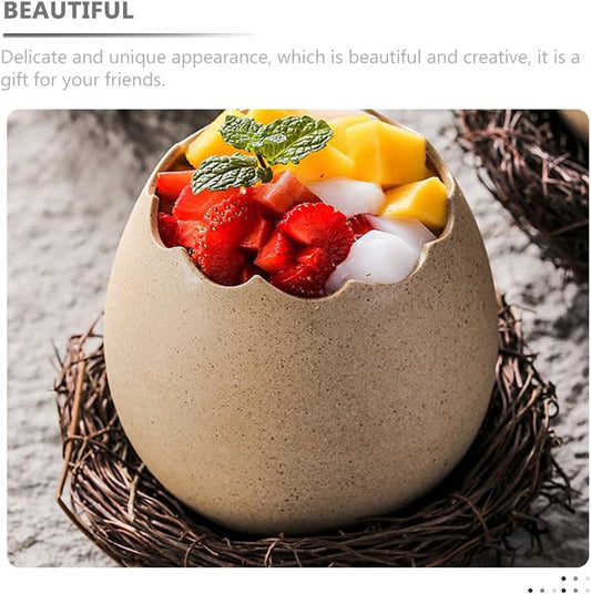 Garneck 1 Set Ceramic Eggshell Planter with Unique Bird Nest Design Portable Water Culture Vase Utensils Eggshell Container for Home Decoration