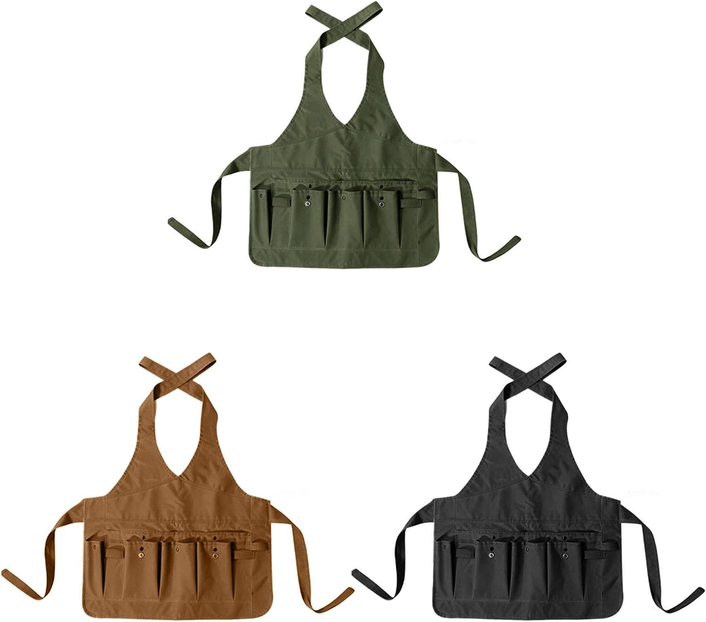 Ergonomic Gardening Work Apron Heavy Duty Multiple Pockets Adjustable 