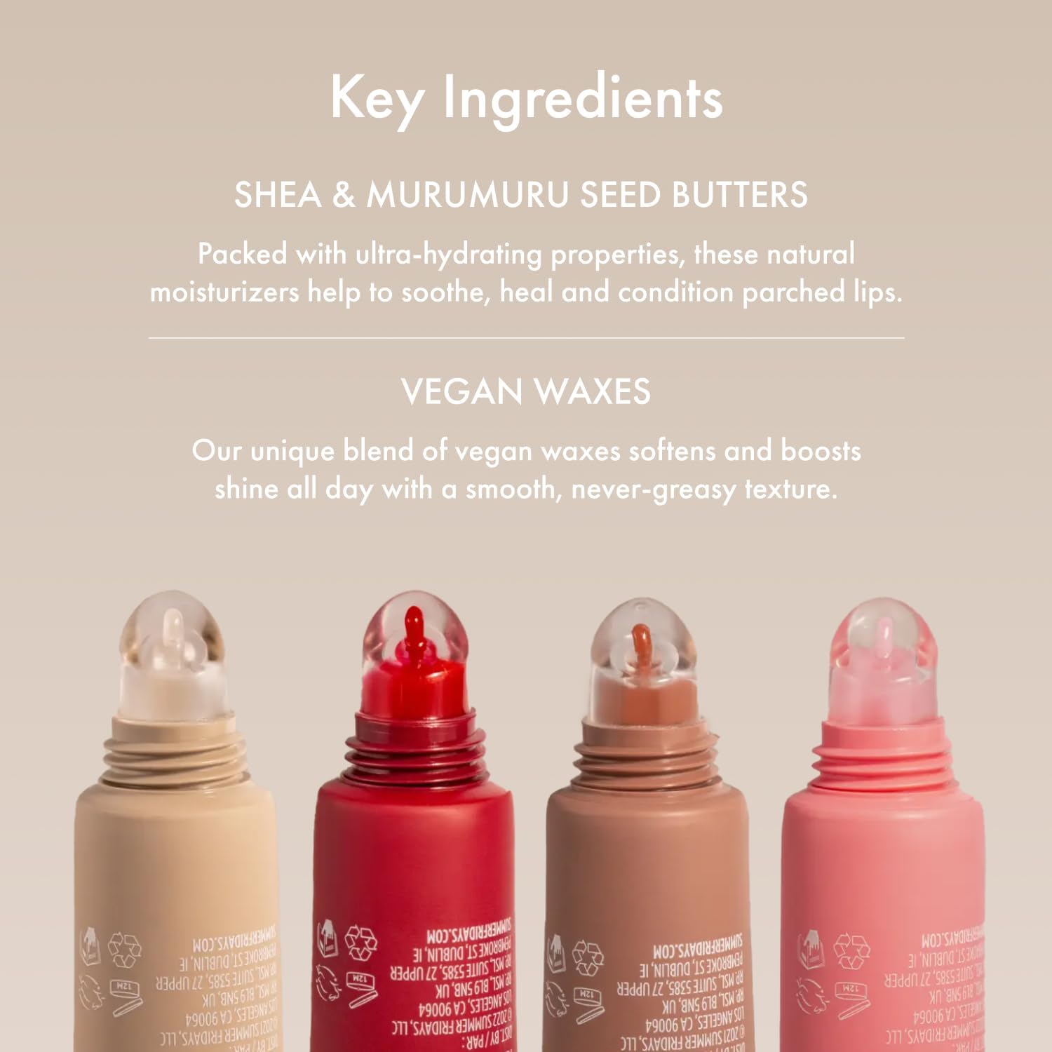 Summer Fridays Tinted Lip Butter Balm - Conditioning Vegan Lip Balm fo