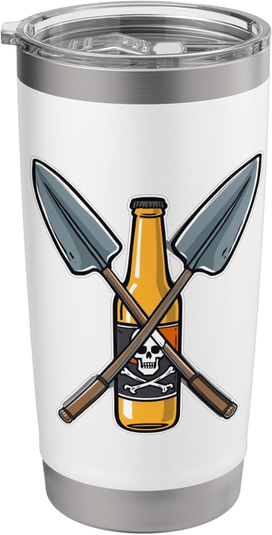 Beer Garden Tools Funny Urban Farmer Pirate And Shovel Stainless Steel