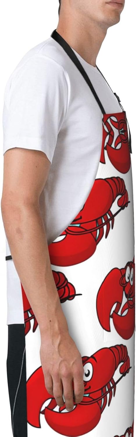 Red Lobster Print Print Laundry apron 28x33 In Waterproof Kitchen Apro