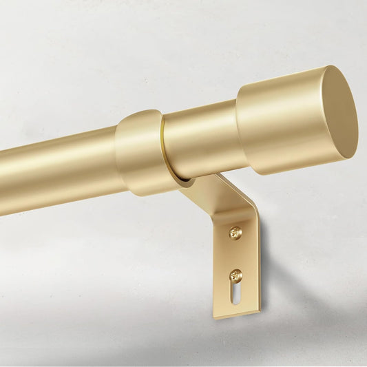 Heavy Duty Curtain Rods for Windows 66 to 120 Inch, 1 Inch Gold Curtai
