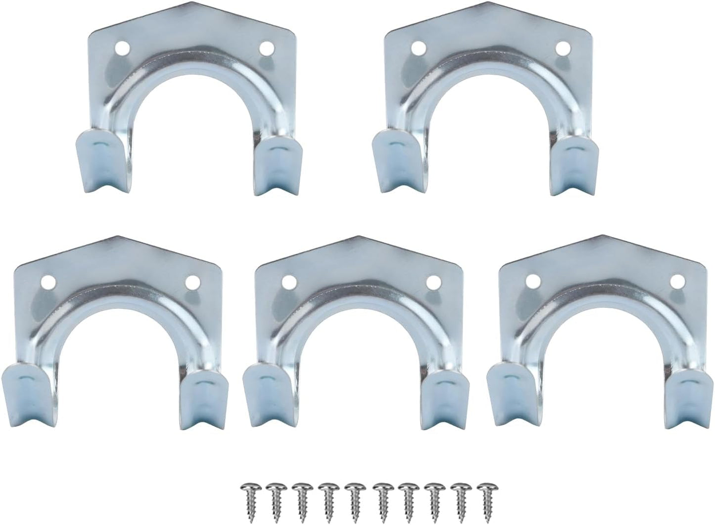 5 Pack Hanger Hooks Set with Screws, Wall Mounted Tool Hangers Garage Storage Hooks for Garage Shed Hanging Bracket Garden Tools
