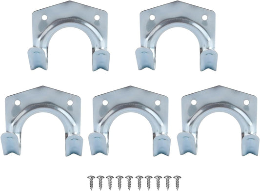 5 Pack Hanger Hooks Set with Screws, Wall Mounted Tool Hangers Garage Storage Hooks for Garage Shed Hanging Bracket Garden Tools