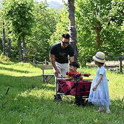 Trolleys, Foldicarry Cart, Foldiwagon Trolley, Campicart, Rollibuggies, Outdoor Garden Sport Carry Wagon - for Campigarden Beach All Terrain/Red