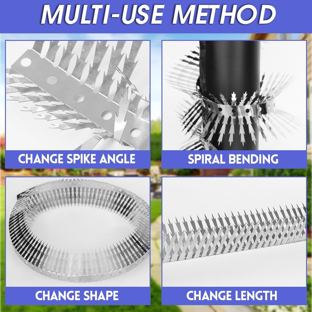80 inches Bird deterrents for Outside and cat Spikes，Suitable for Pige