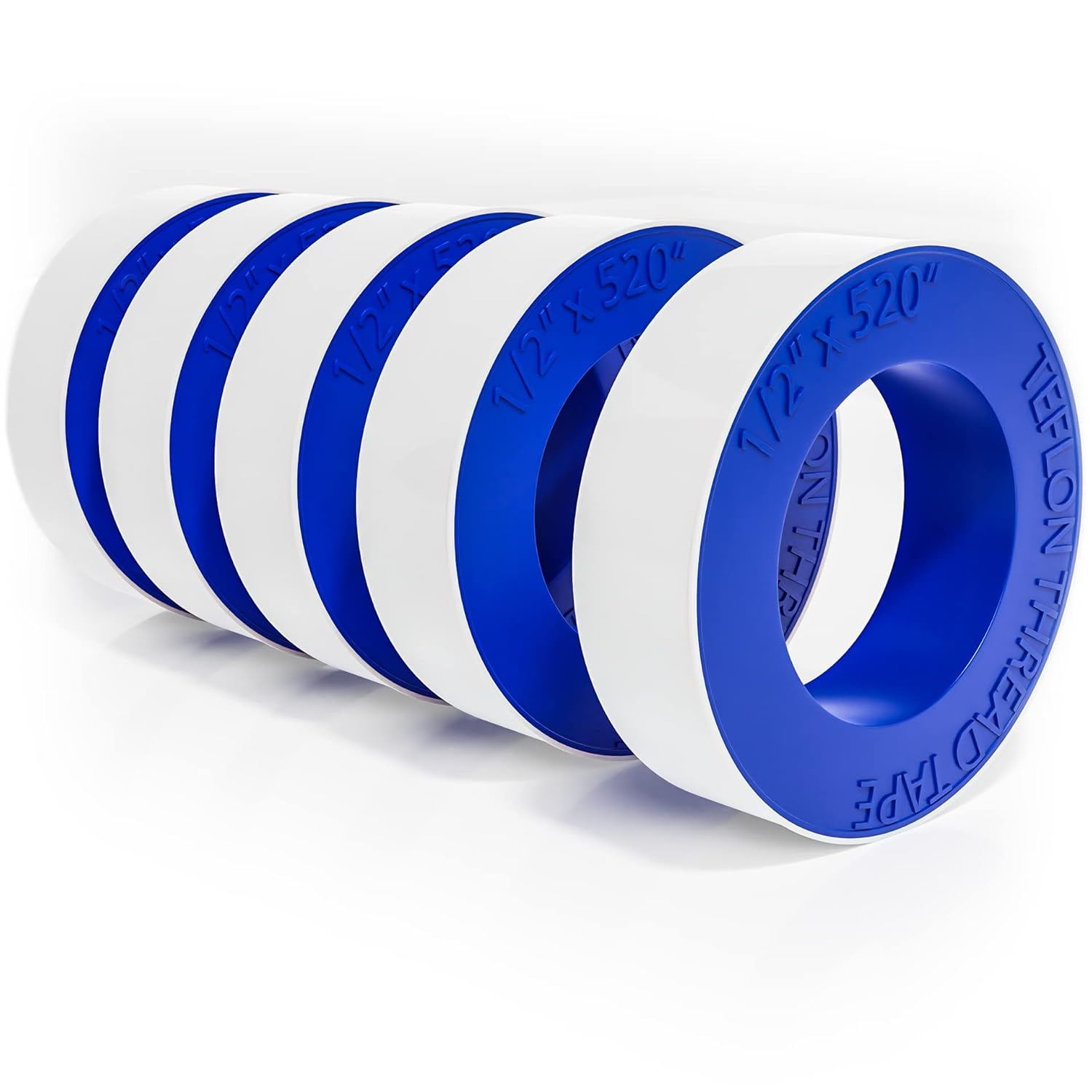 Teflon Tape 4 Rolls 1/2 Inch(W) X 520 Inches(L) Teflon Duct Sealant Ta