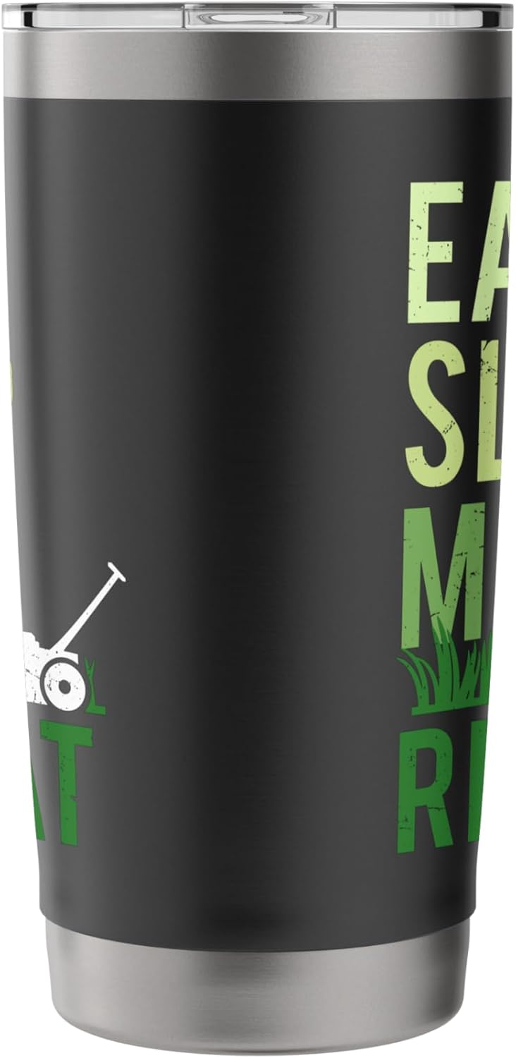 Eat Sleep Mow Repeat Funny Grass Cutting Landscaper Gift Stainless Steel Insulated Tumbler