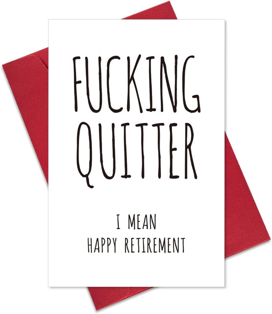 Ogeby Funny Retirement Card for Coworker Colleague Friend, Humor Retiring Card Gift for Him Her, Quitter I Mean Happy Retirement