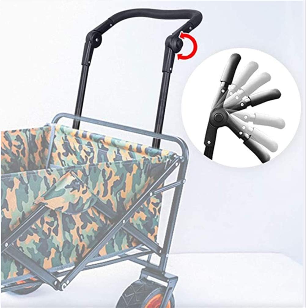 Garden Trolley Cart Foldable Pull Wagon with Removable Canopy Ice Bag Large Capacity BBQ Outdoor Four-Beach Fishing Shopping Camp Trolley,100X50x75cm