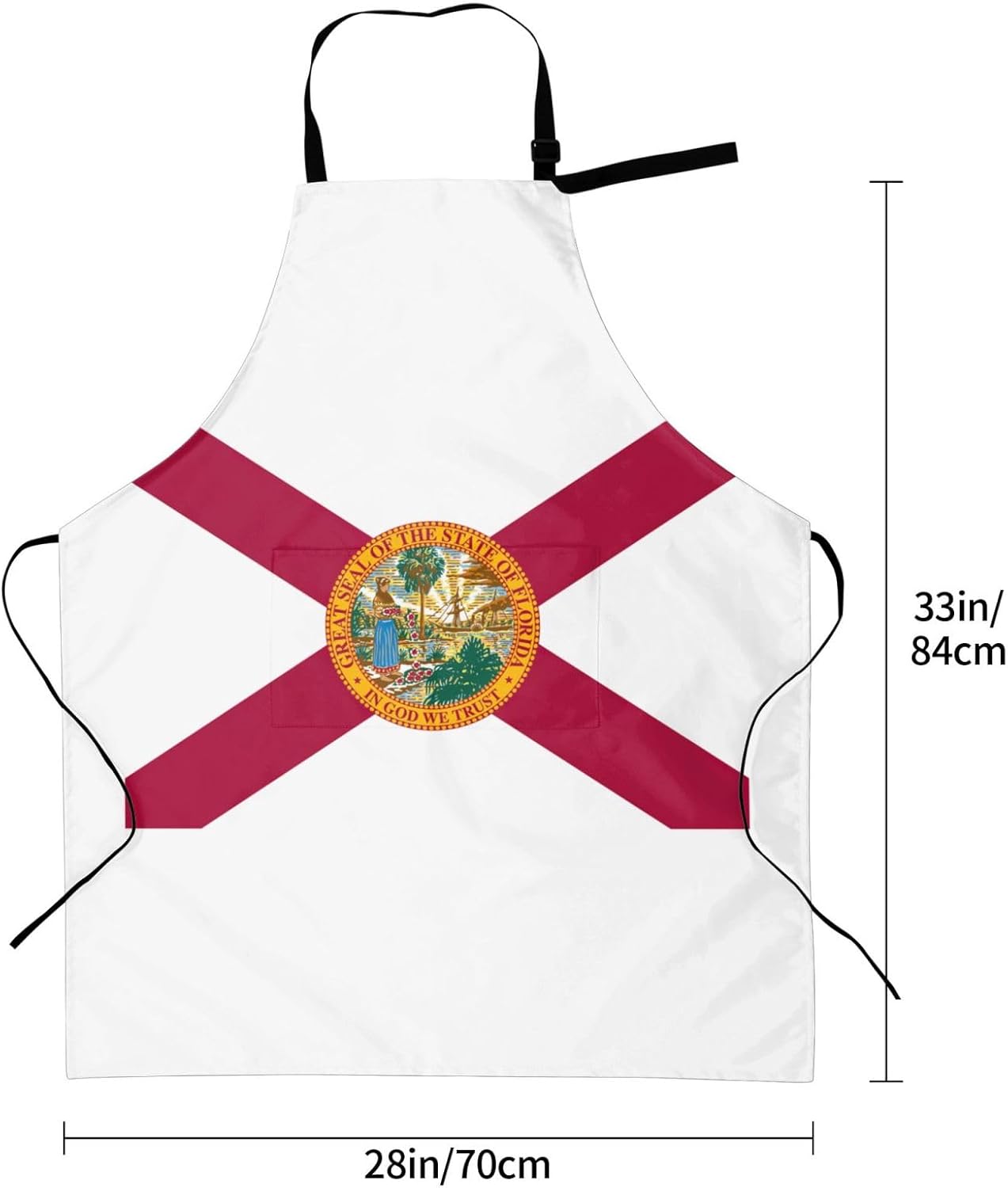Flag of Florida print Waterproof chef's apron with pocket apron for ki