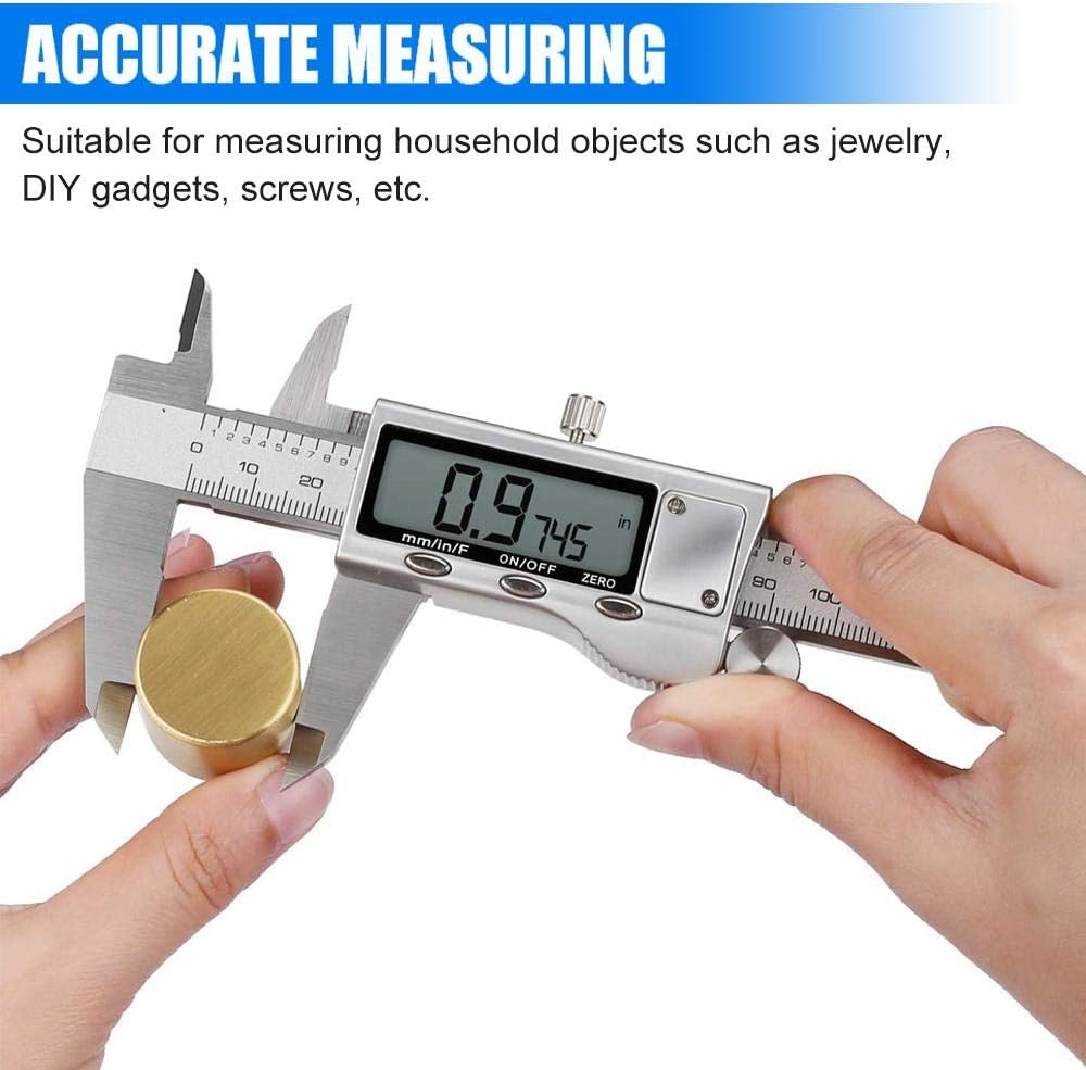 Digital Caliper Measuring Tool, Stainless Steel Vernier Caliper Digita