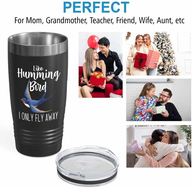 Bird Lover Black Edition Viking Tumbler 20oz - Humming Bird Fly Away -