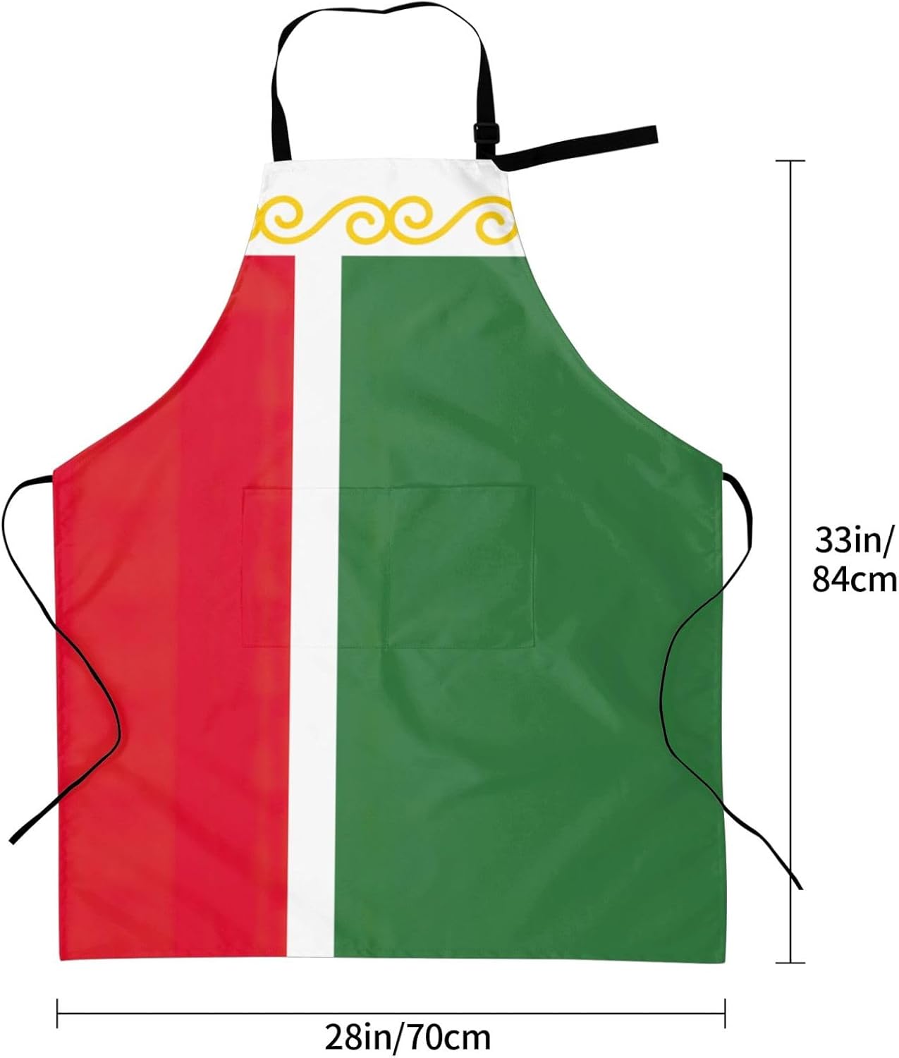 Flag of the Chechen Republic print Waterproof chef's apron with pocket
