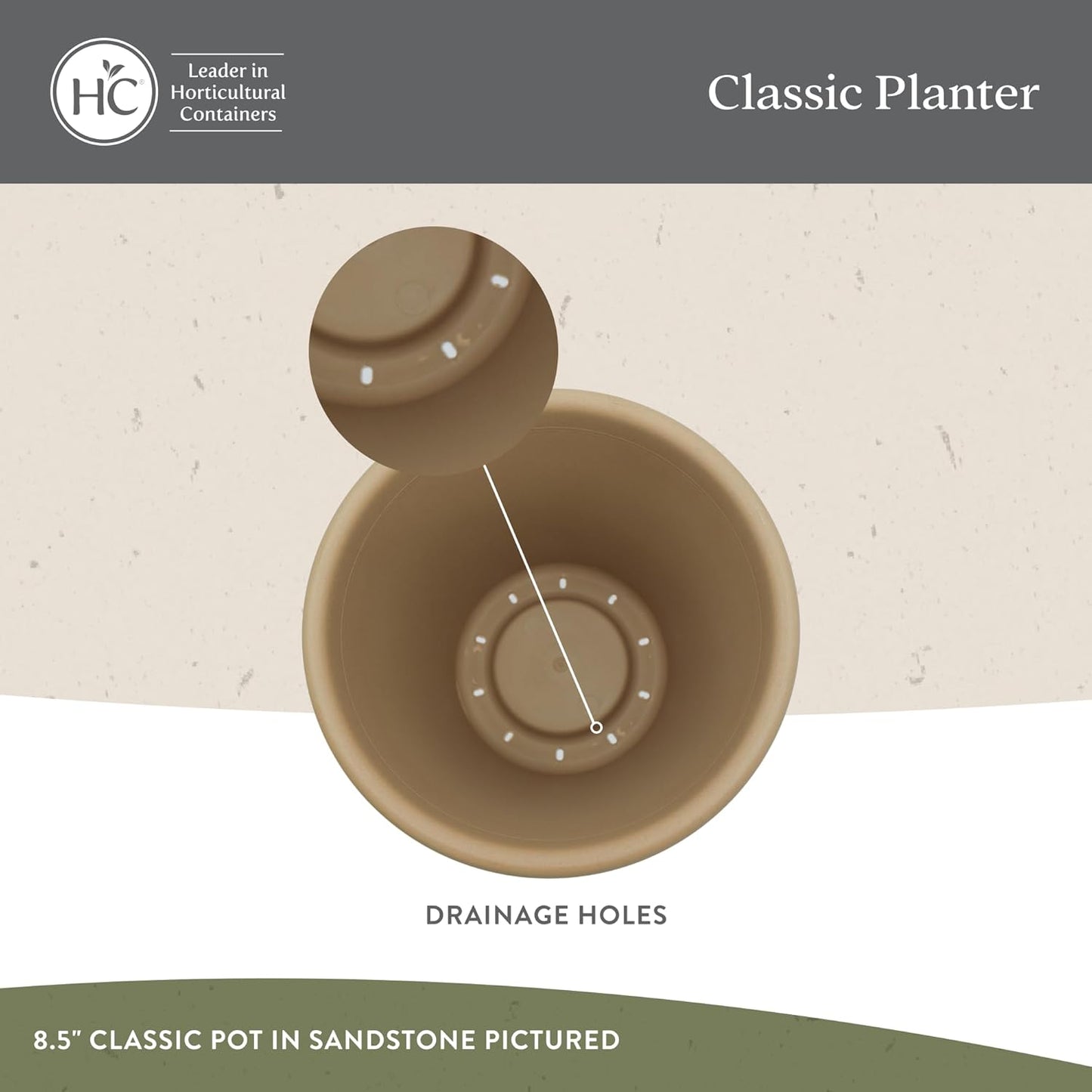 The HC Companies 14 Inch Classic Round Planter Pots with Drainage, Rol