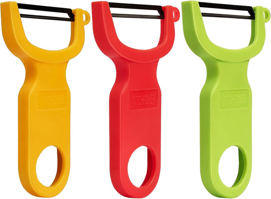 Original Vegetable Fruit Peeler Carbon Steel Blade 3 Pack Red/Green/Ye