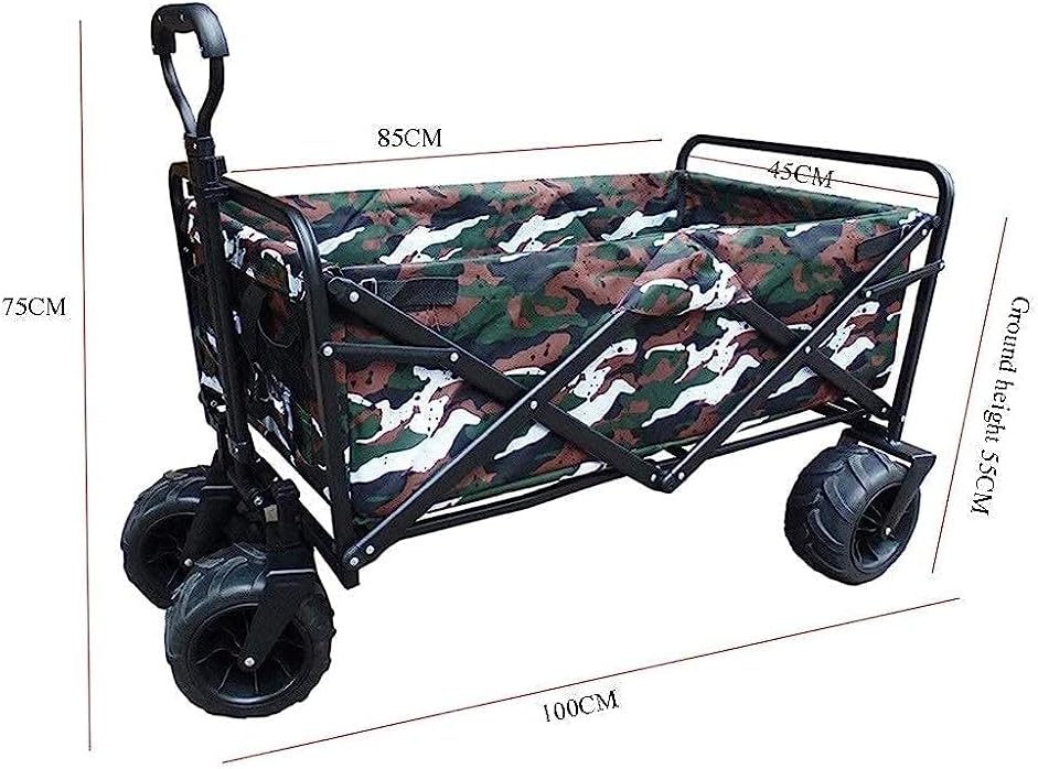 Trolleys, 4-Wheel Beach Wagon Folding Wagon Garden Cart Garden Trolley