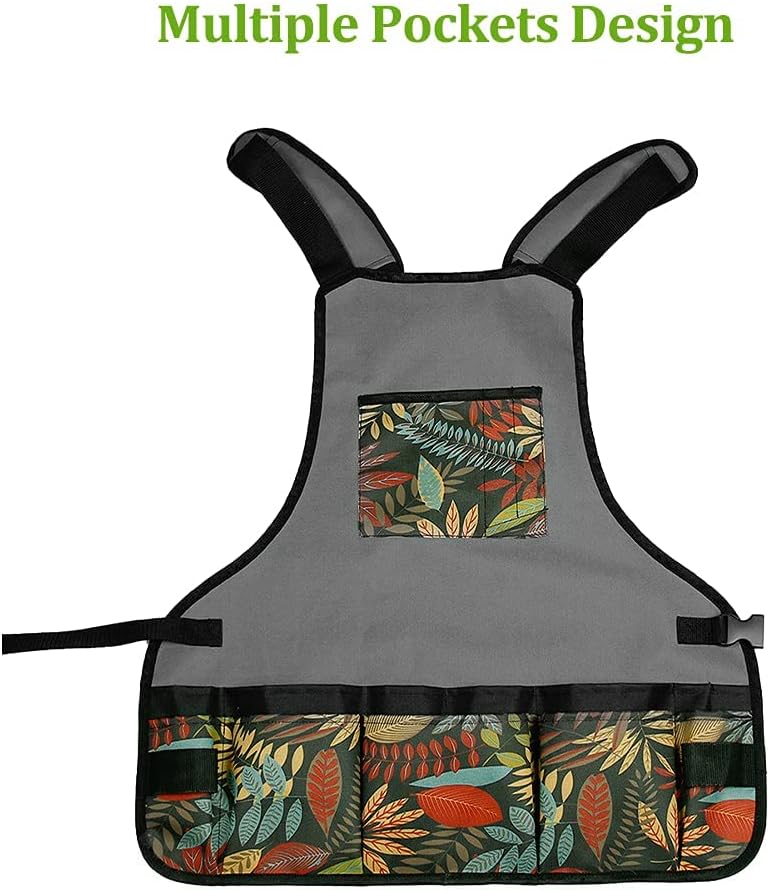Laelr Garden Apron Oxford Cloth Work Apron With Pockets Adjustable Hea
