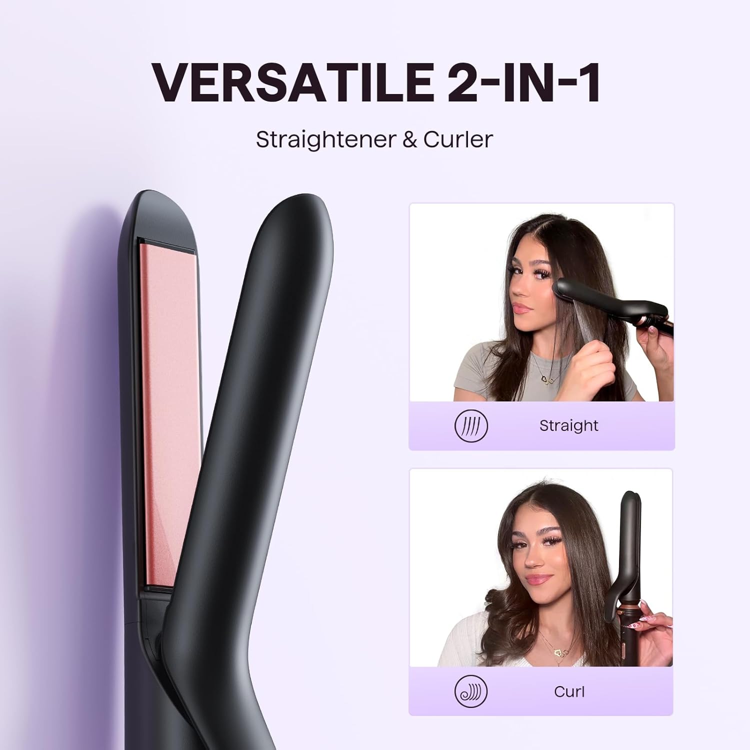 Wavytalk 3 in 1 Curling Wand Set, Multi Curl, Curling Iron Set with He