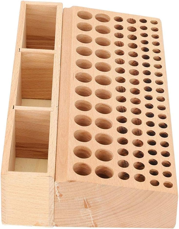 GLOGLOW Leather Tool Holder, 98 Holes Wooden Leather Tools Storage Box