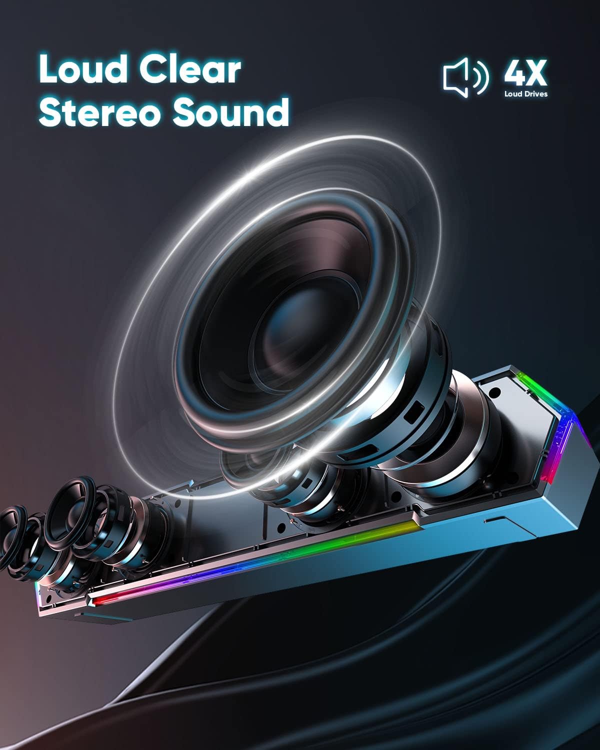 LENRUE G11 Computer Speakers for Desktop, Touch Lights PC Speakers wit
