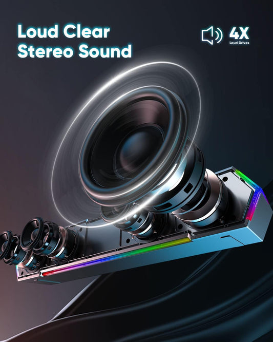LENRUE G11 Computer Speakers for Desktop, Touch Lights PC Speakers wit